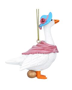 Gisela Graham Goose laying Golden Egg Christmas Tree Decoration